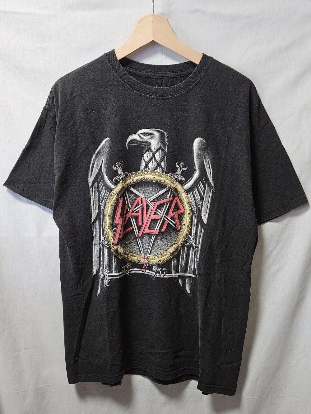 Black Slayer Eagle Logo Band Tee sz LG